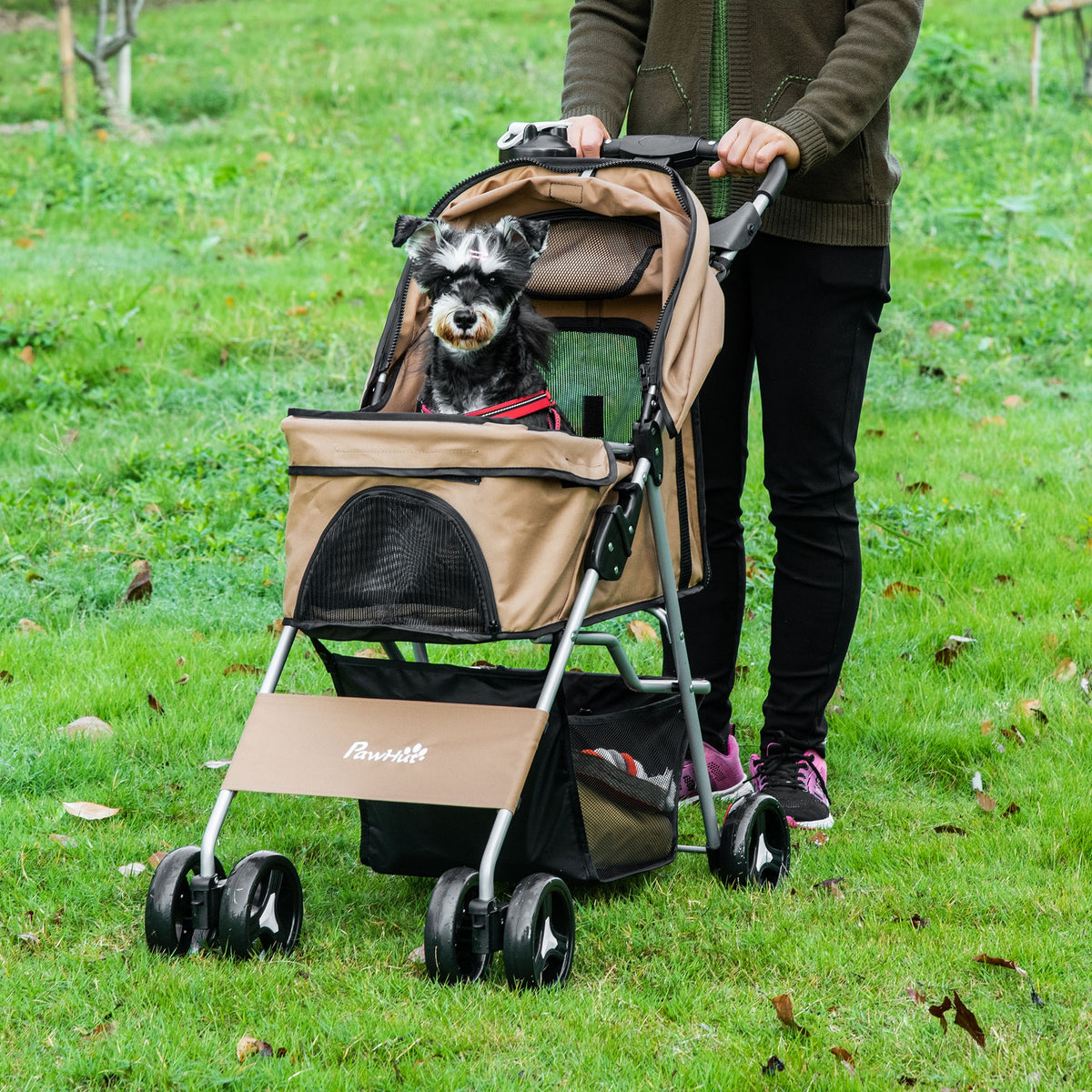 PawHut Pet Stroller Foldable Carrier for Cat, Dog and More 4 Wheels – Christianna Casta Boutique